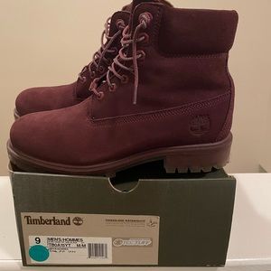 Burgundy mens timberland boots